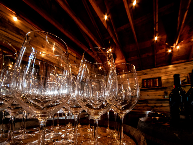 Wine Glasses at Sandy Ridge Vineyards