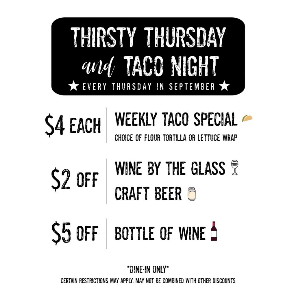 Thirsty Thursday and Taco Night Sandy Ridge